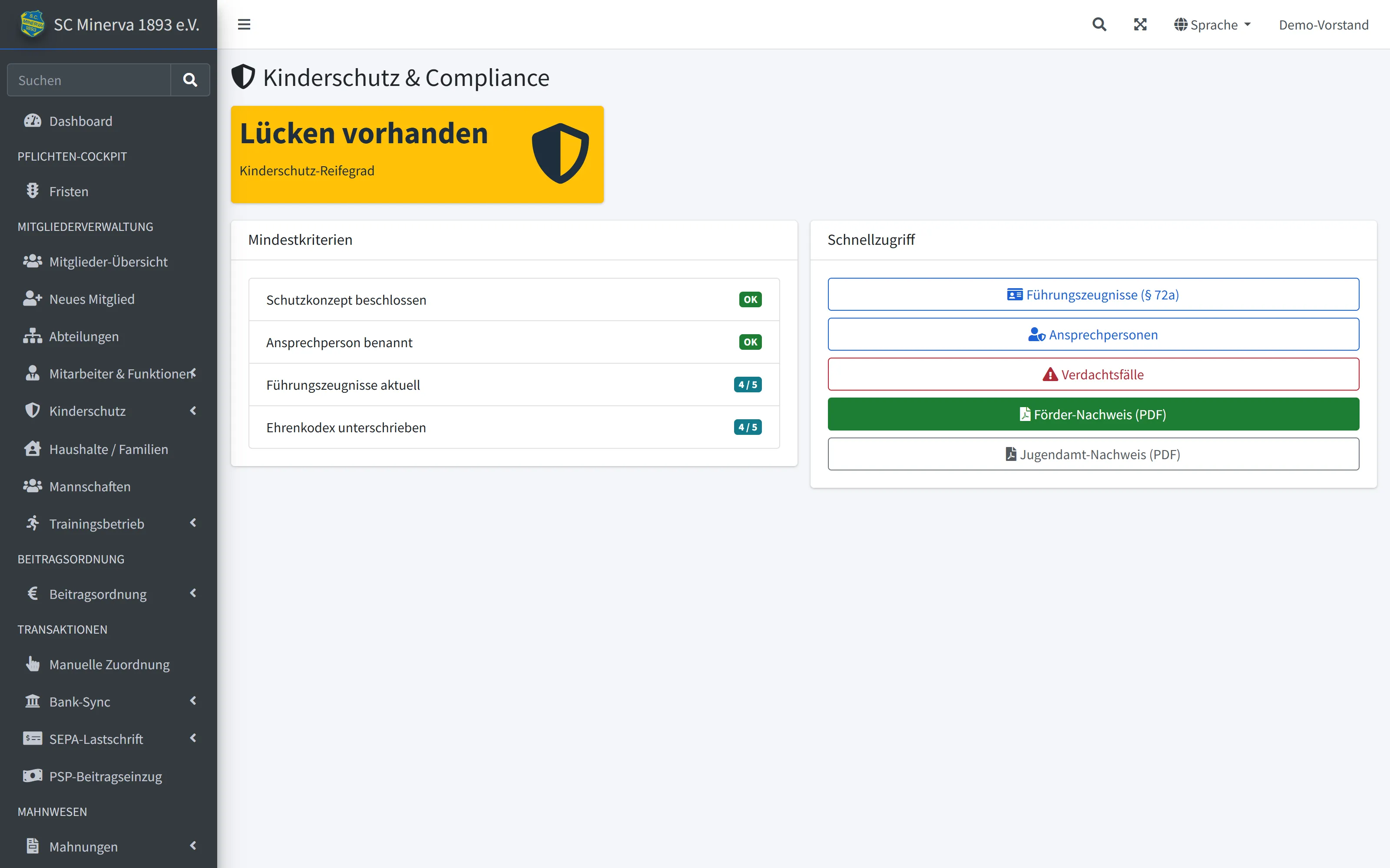 Kinderschutz & Compliance in ClubCoPilot
